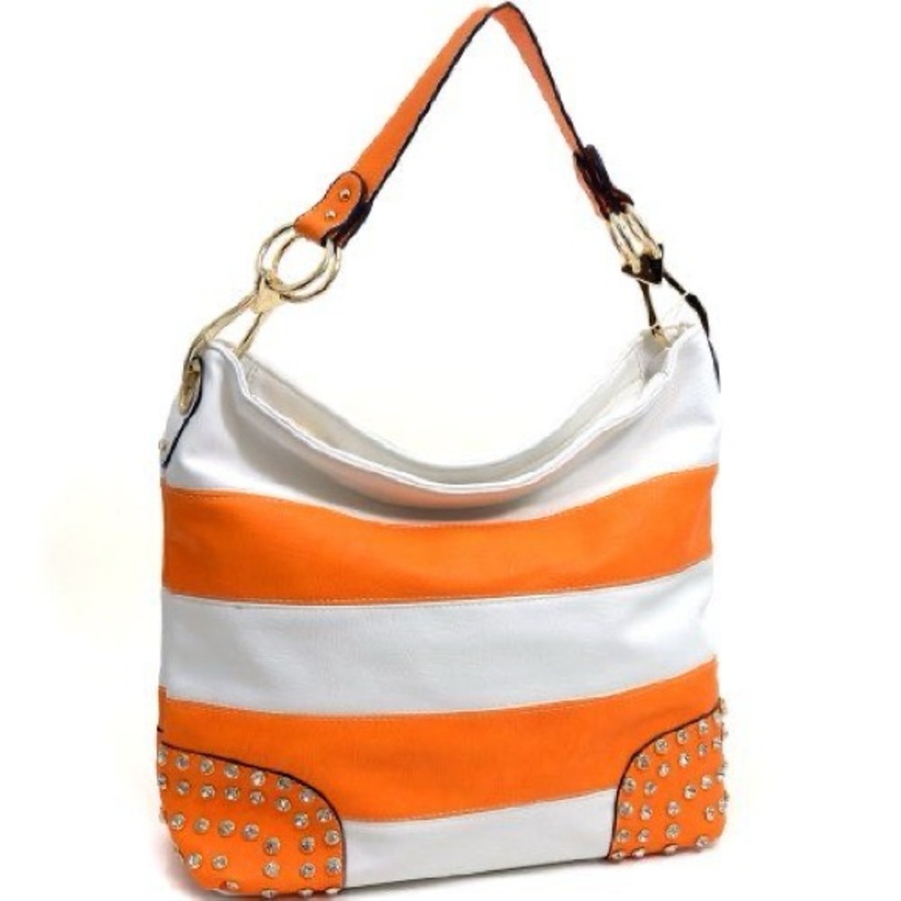 NWOT EMILY RHINESTONE STRIPE HOBO BAG